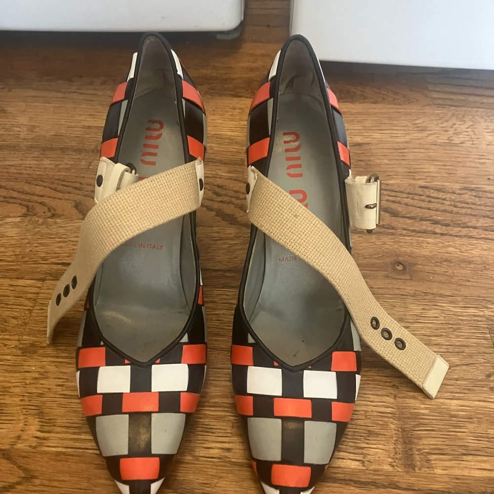 Miu Miu Women's Multicolor Checkered Shoes Size 35